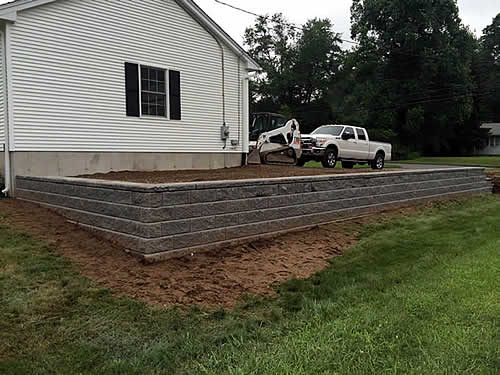 Retaining wall construction by Avalon Landscape Design